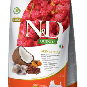 N&D DOG QUINOA SKIN&COAT HERRING ADULT MINI