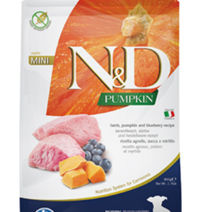 N&D DOG PUPPY MINI PUMPKIN,тиква с агнешко и боровинки